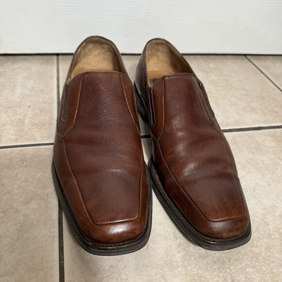 Mezlan Mayfield Men’s 9.5 Apron Toe Brown Leather Slip On Loafer Dress Shoe main image 8